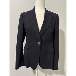 Burberry London Bromwell blue blazer jacket wool blend silver button 8